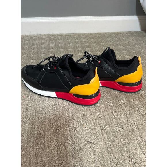 Aldo Size 9 Black Red Yellow Sneakers worn once Very Comfortable‎ - Picture 3 of 7